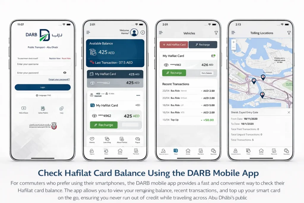Check Hafilat Card Balance Using the DARB Mobile App