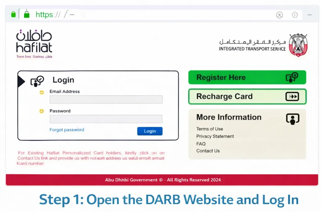 Step 1: Open the DARB Website and Log In