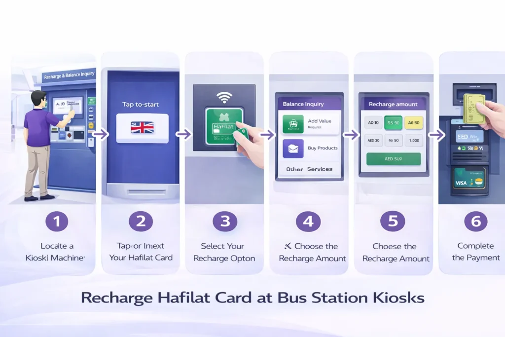 Recharge Hafilat Card at Bus Station Kiosks